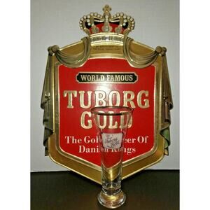 Vintage Tuborg Gold Beer 12 oz. Pilsner Barware glass Copenhagen Denmark (7)